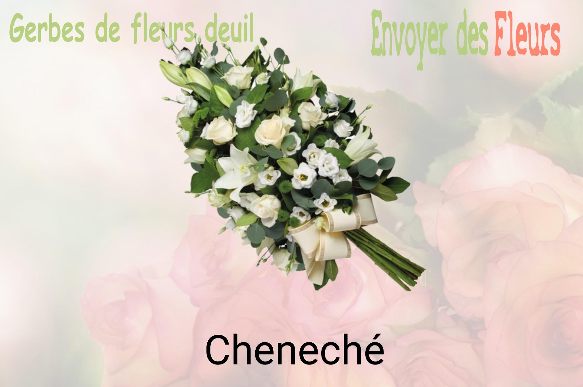 Gerbe de fleurs de deuil livrée à Cheneché